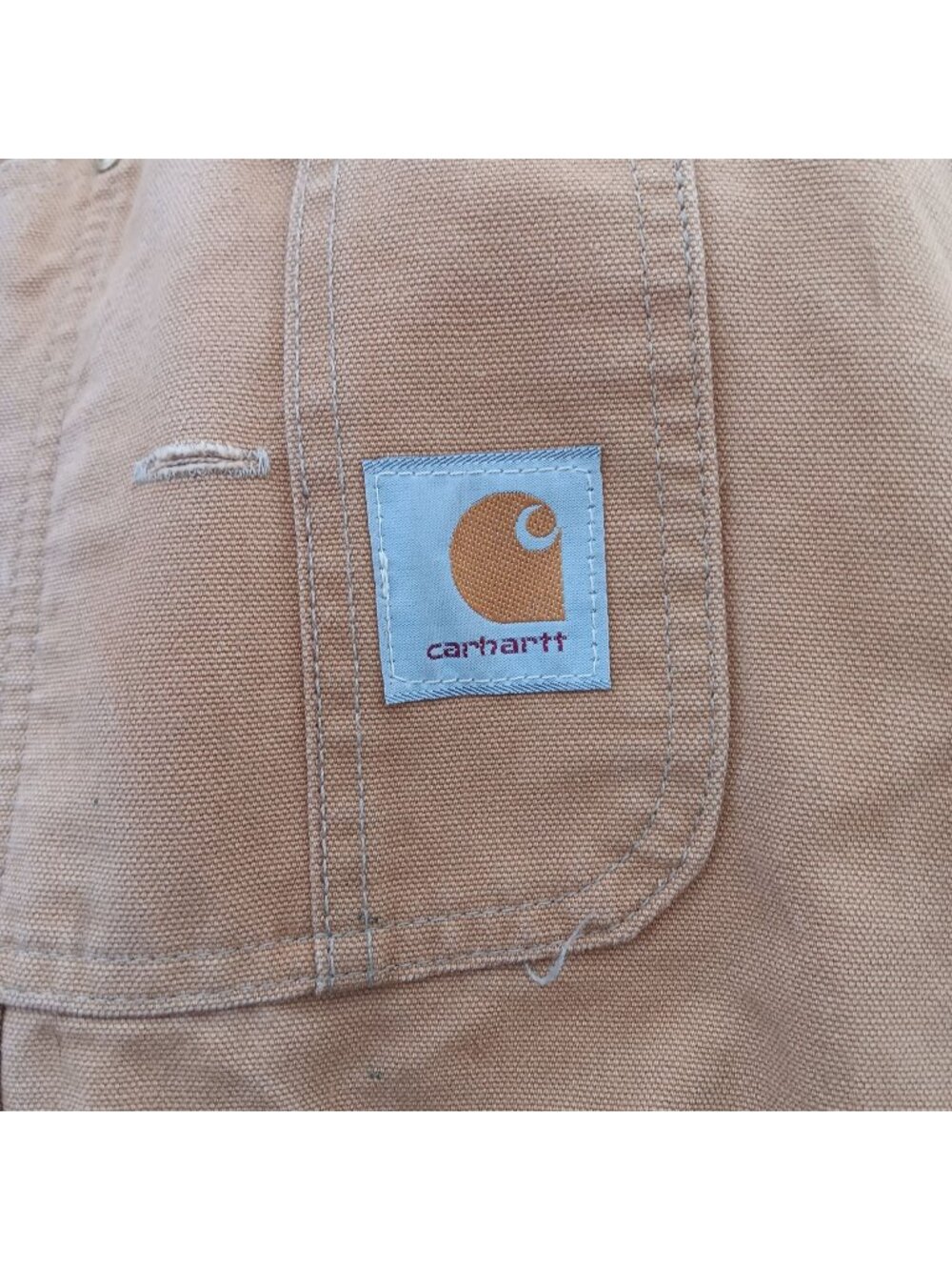 Vintage 50x32 Carhartt Bibs Bib Overalls Distressed Tan Quilt Lined Union Made